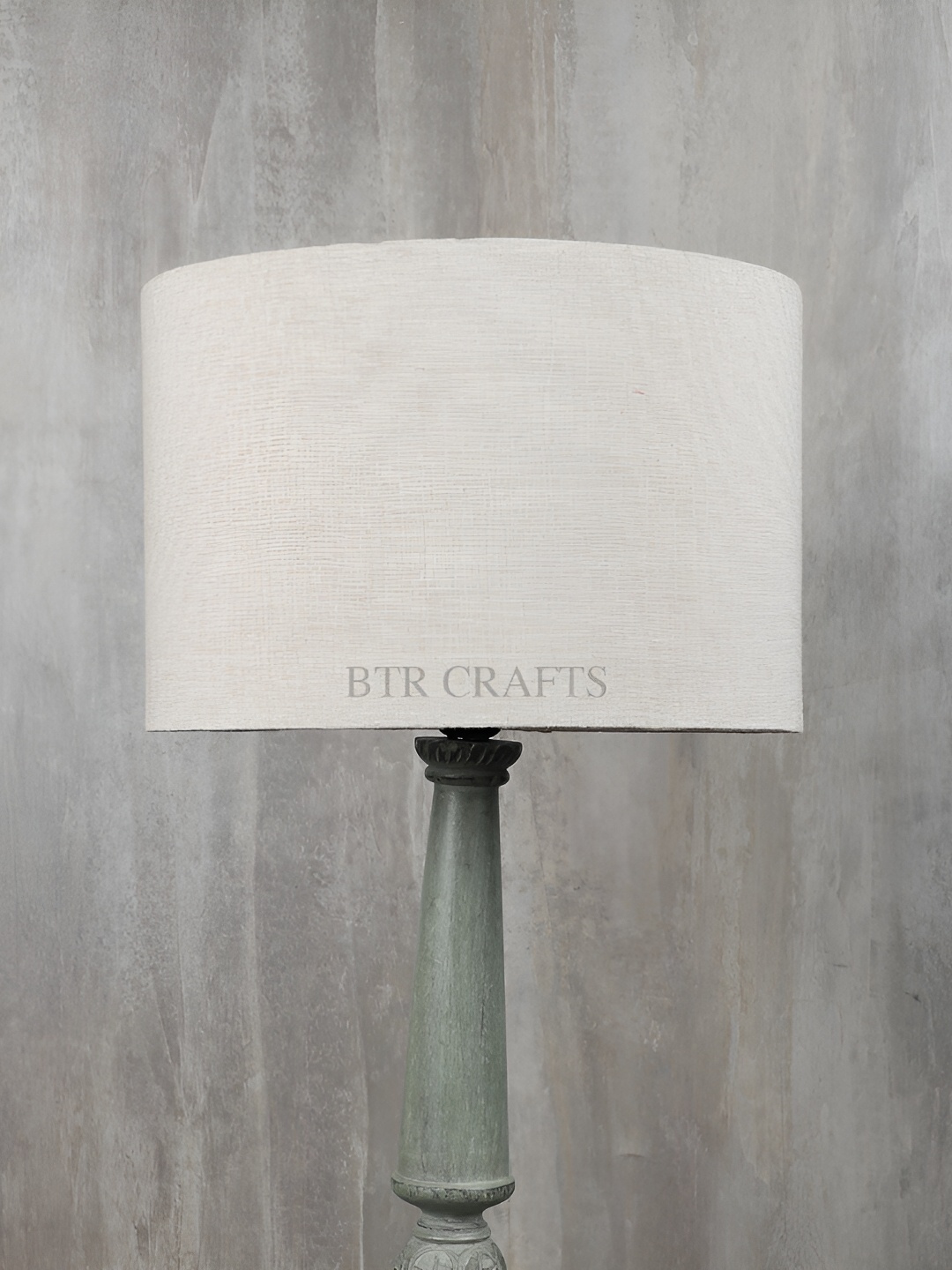 

BTR CRAFTS Beige Cotton Traditional Cylinder Table Lamp