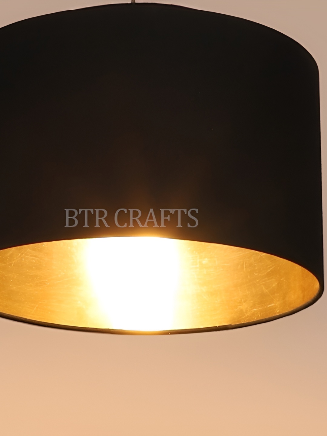 

BTR CRAFTS Black Cotton Traditional Cylinder Table Lamp