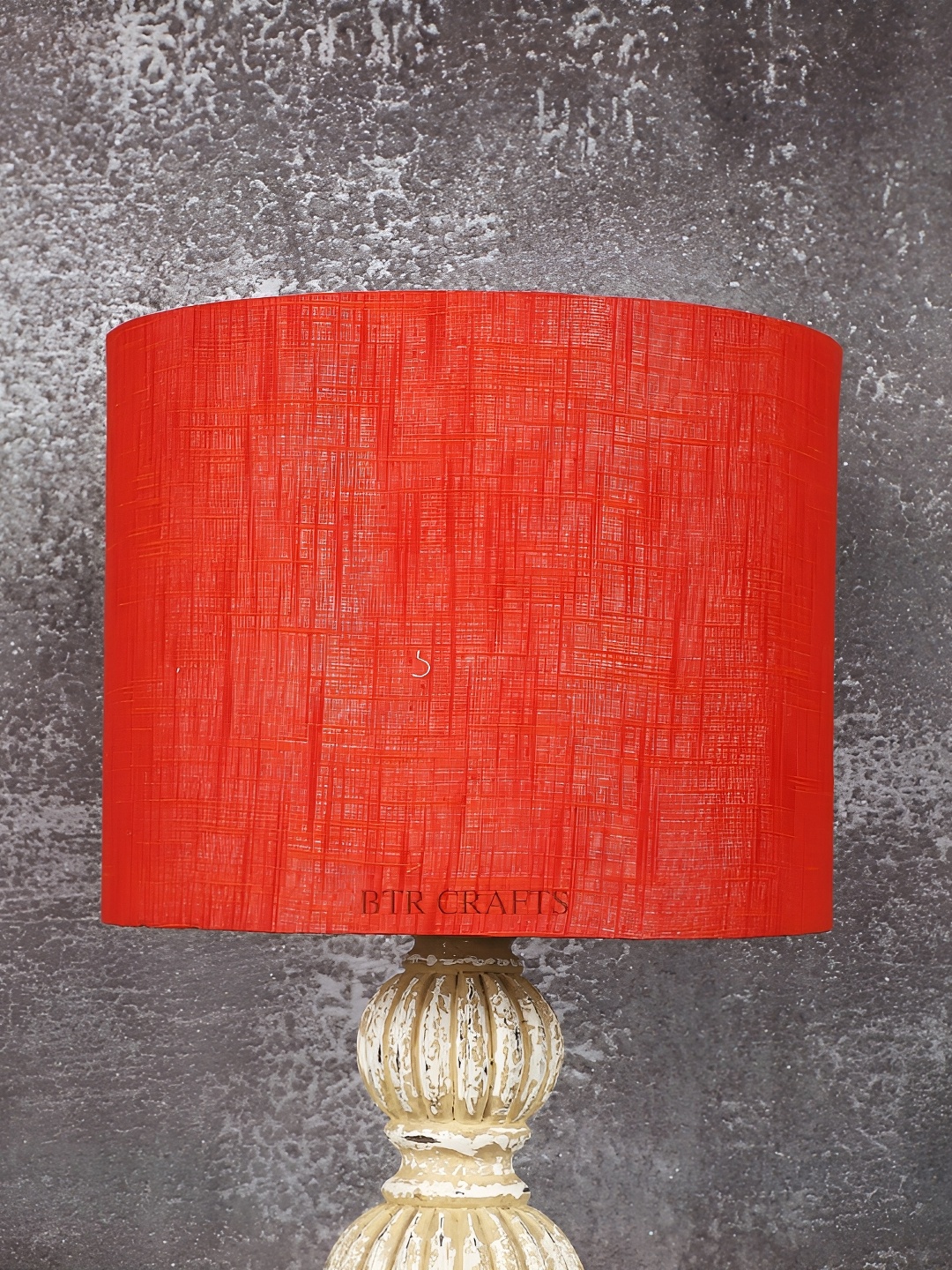 

BTR CRAFTS Red Cotton Cylinder Shaped Table Lamp