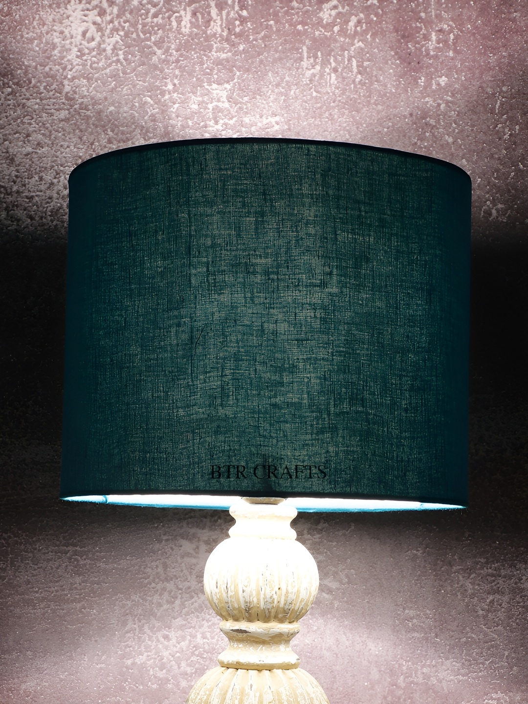 

BTR CRAFTS Teal Blue Cotton Traditional Cylinder Table Lamp