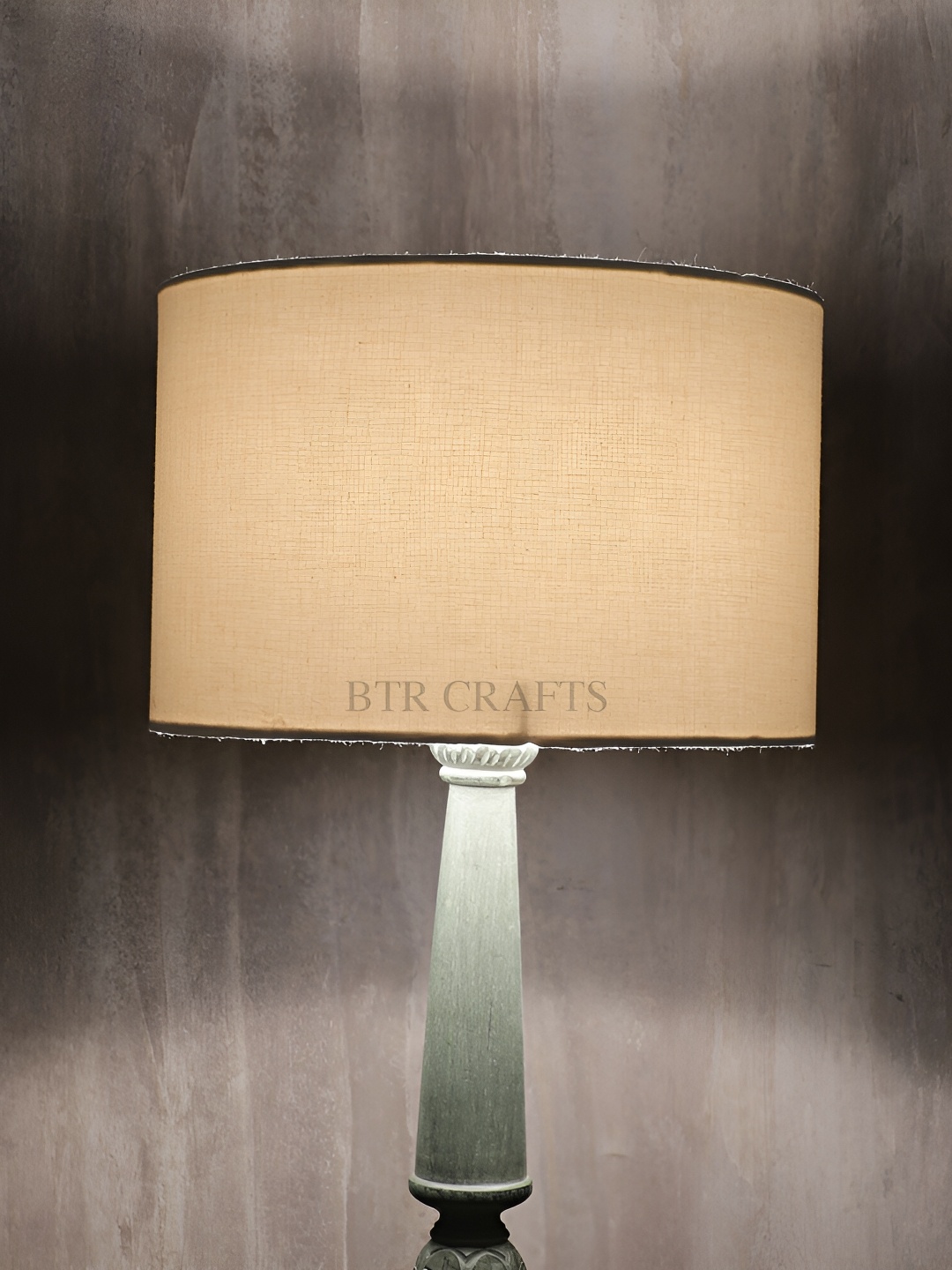 

BTR CRAFTS Cream-Coloured Cotton Contemporary Spherical Table Lamp
