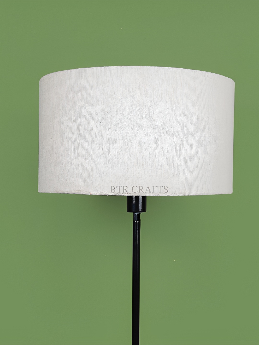 

BTR CRAFTS White Textured Drum Floor Lamp