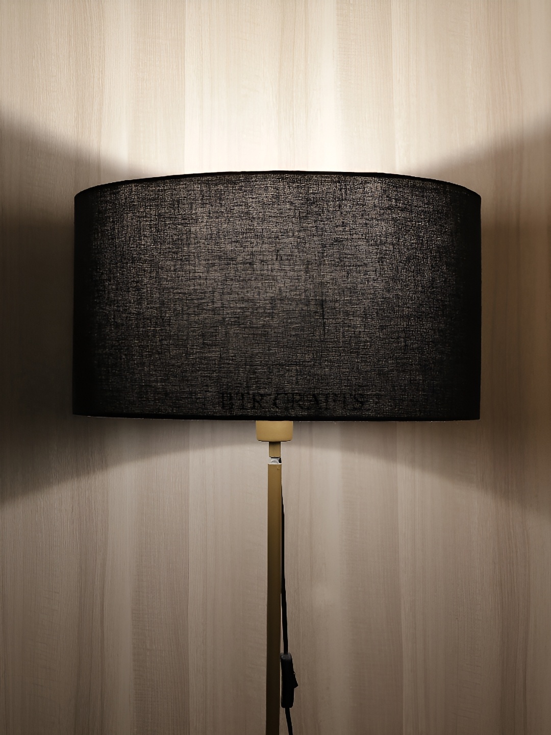 

BTR CRAFTS Black Textured Drum Floor Lamp