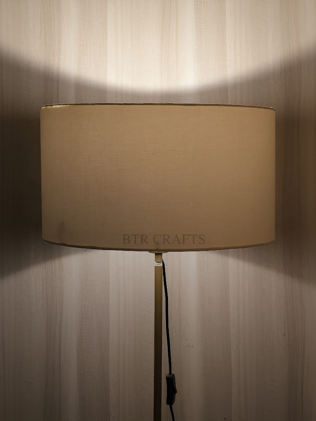 

BTR CRAFTS Cream Textured Drum Floor Lamp