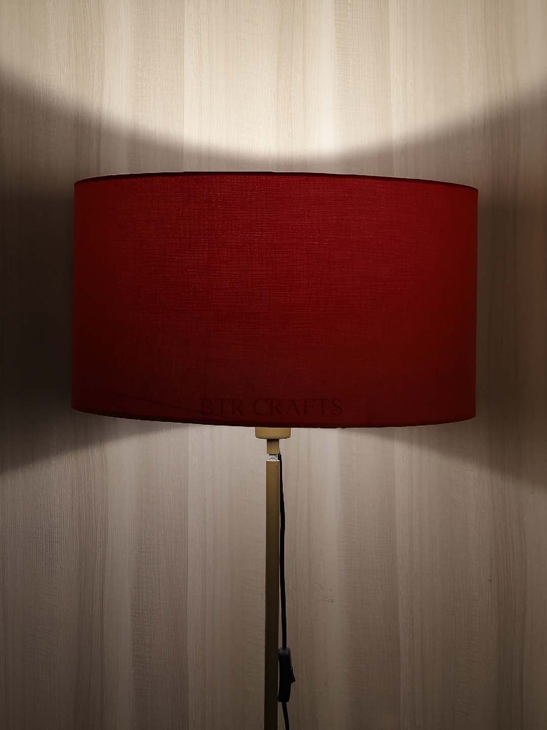

BTR CRAFTS Red Textured Cotton Drum Lamp Shade