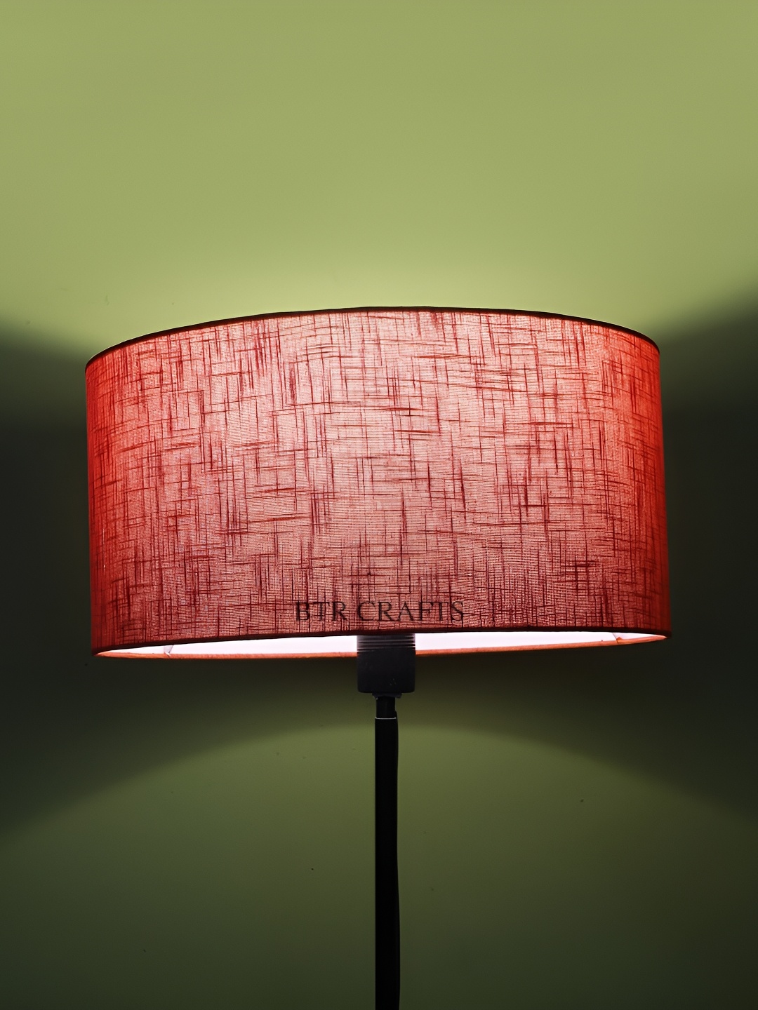 

BTR CRAFTS Red Textured Cotton Drum Lamp Shade