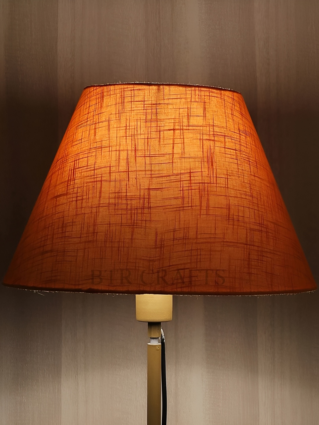 

BTR CRAFTS Orange Textured Cotton Conical Floor Lamp