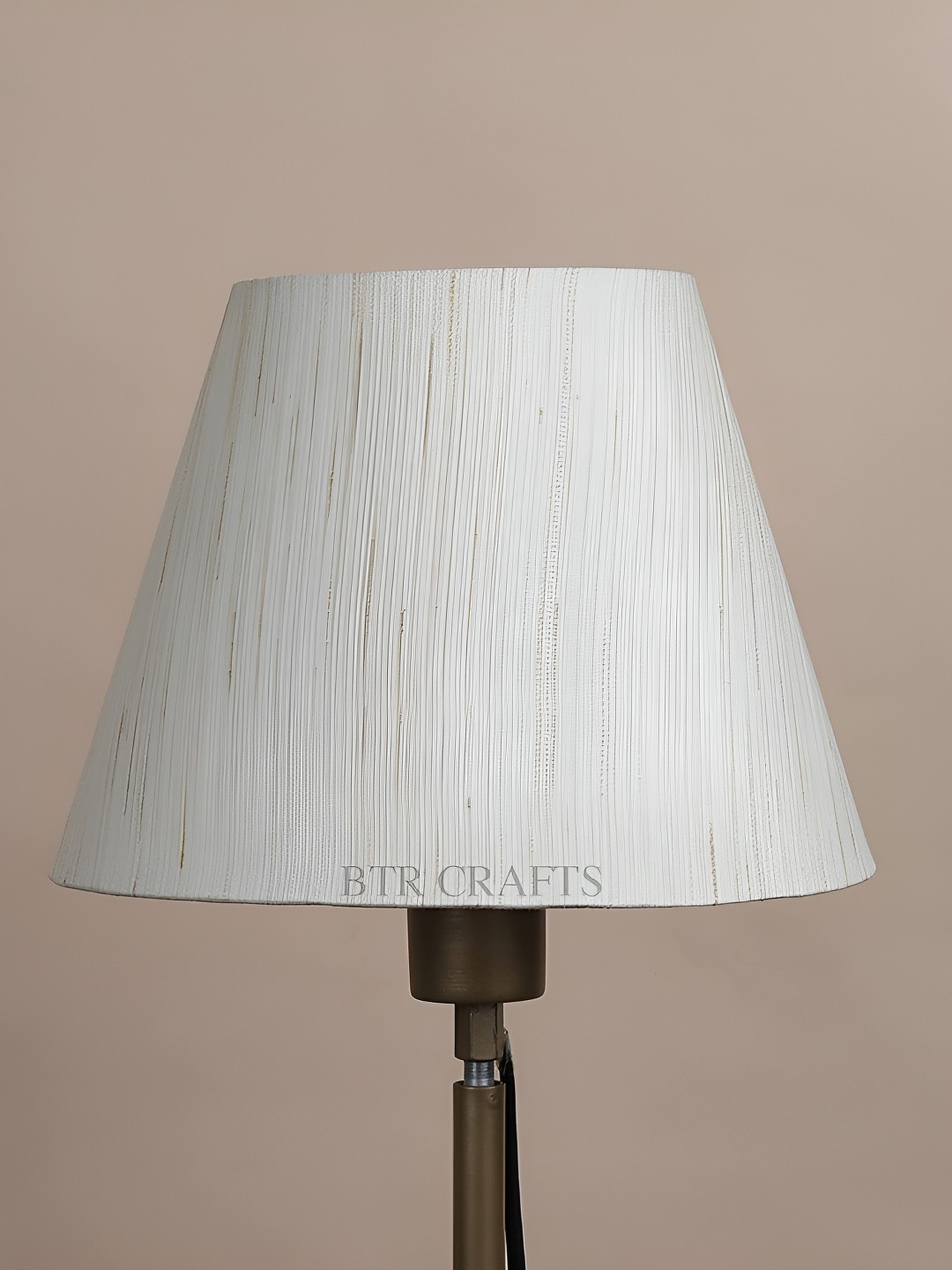 

BTR CRAFTS Cream Cotton Traditional Bell Shaped Table Lamp