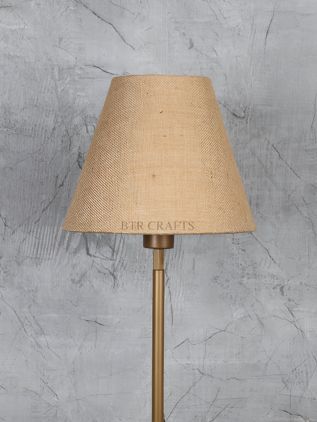 

BTR CRAFTS Brown Cotton Traditional Bell Shaped Table Lamp