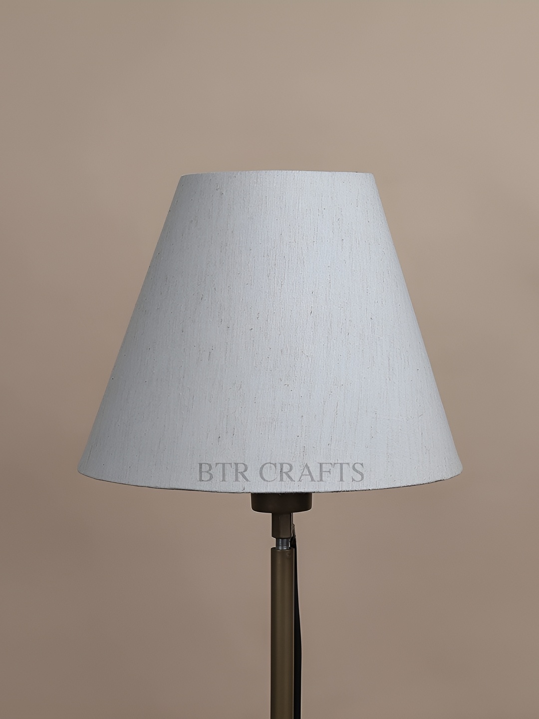 

BTR CRAFTS Off White Cotton Traditional Bell Shaped Table Lamp