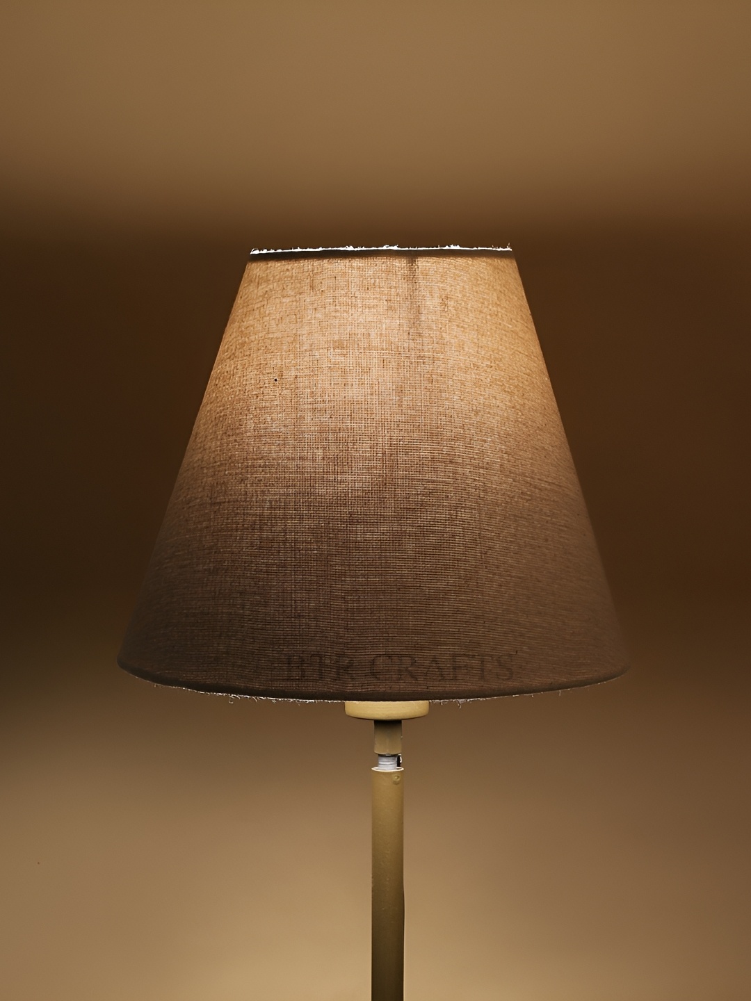 

BTR CRAFTS Beige Cotton Traditional Frustum Shaped Table Lamp
