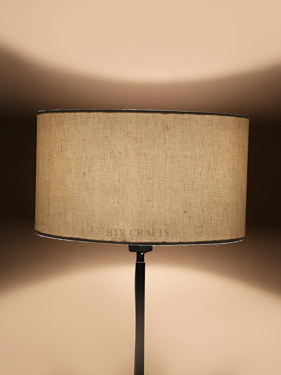 

BTR CRAFTS White Textured Drum Floor Lamp
