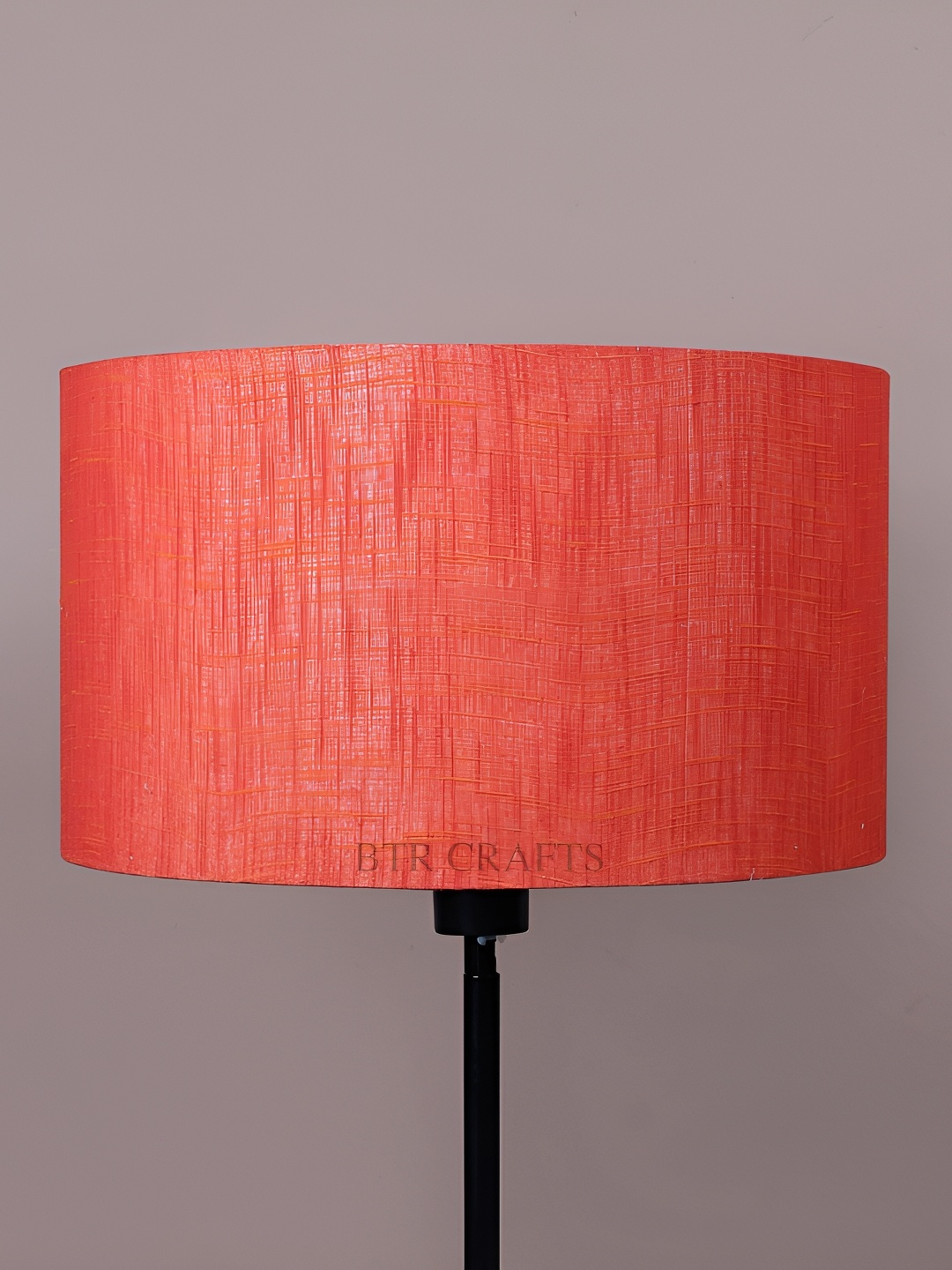 

BTR CRAFTS Red Textured Drum Floor Lamp