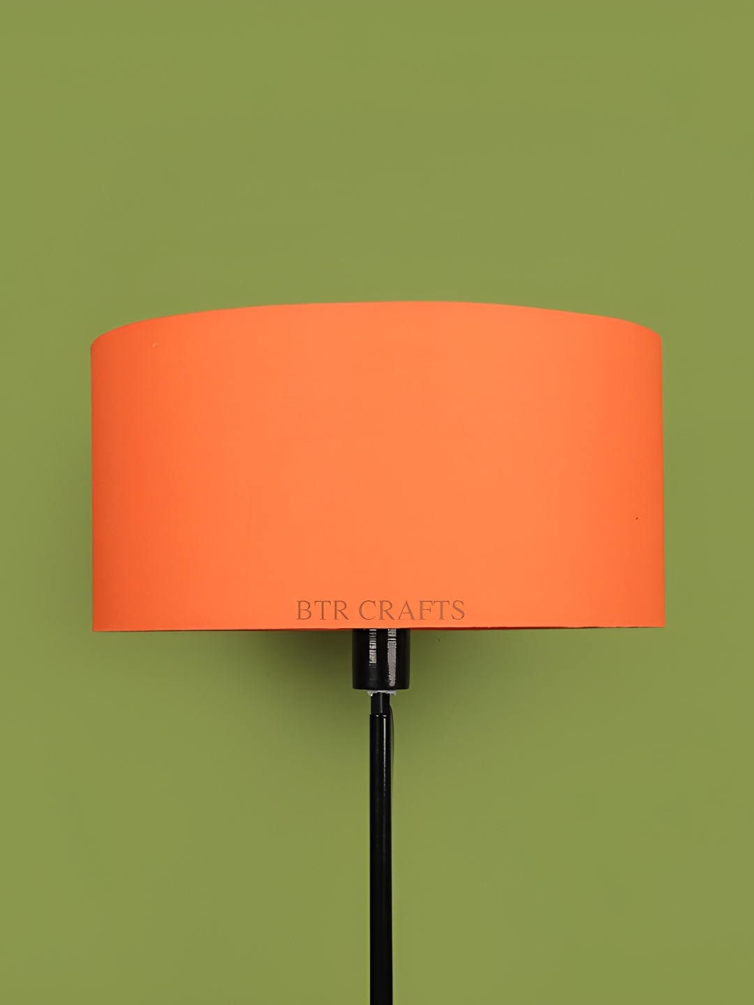 

BTR CRAFTS Orange Textured Drum Floor Lamp
