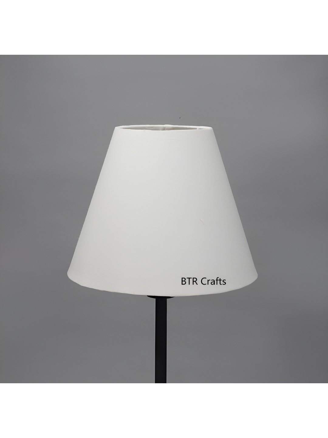 

BTR CRAFTS Cream-Coloured Cotton Traditional Bell Shaped Table Lamp