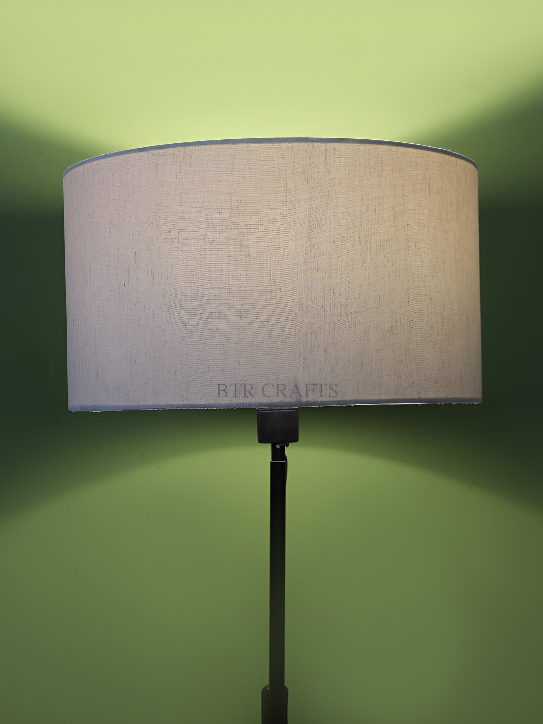 

BTR CRAFTS Off White Textured Drum Floor Lamp