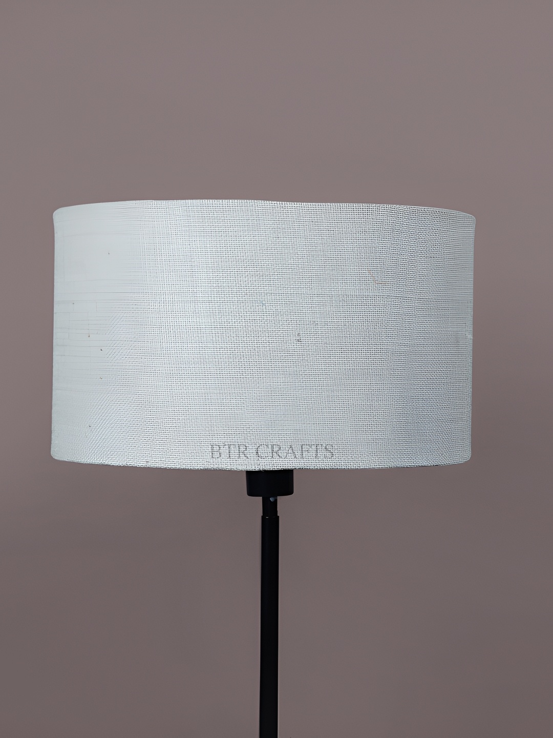 

BTR CRAFTS Grey Textured Drum Floor Lamp