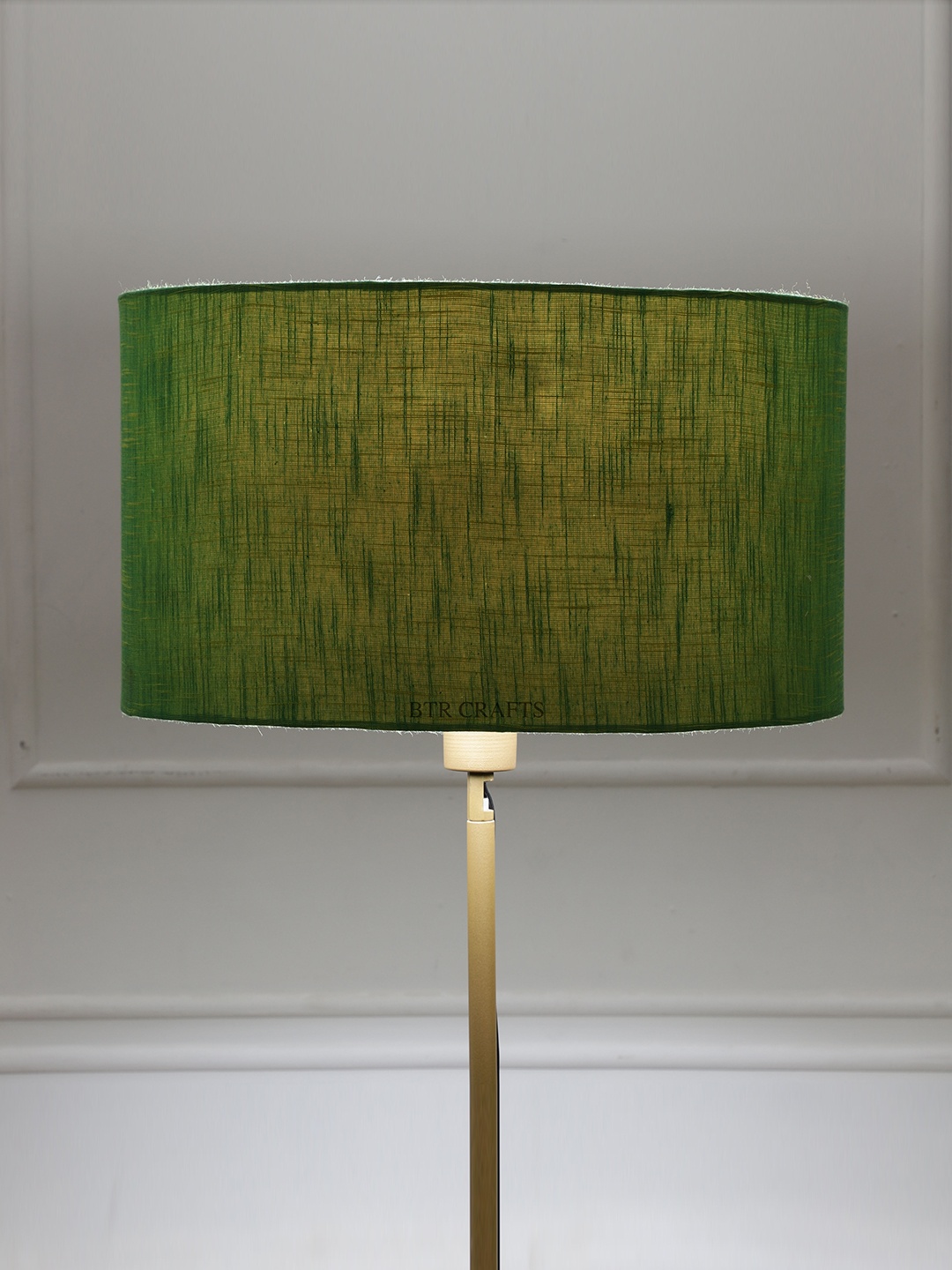 

BTR CRAFTS Green Textured Drum Floor Lamp