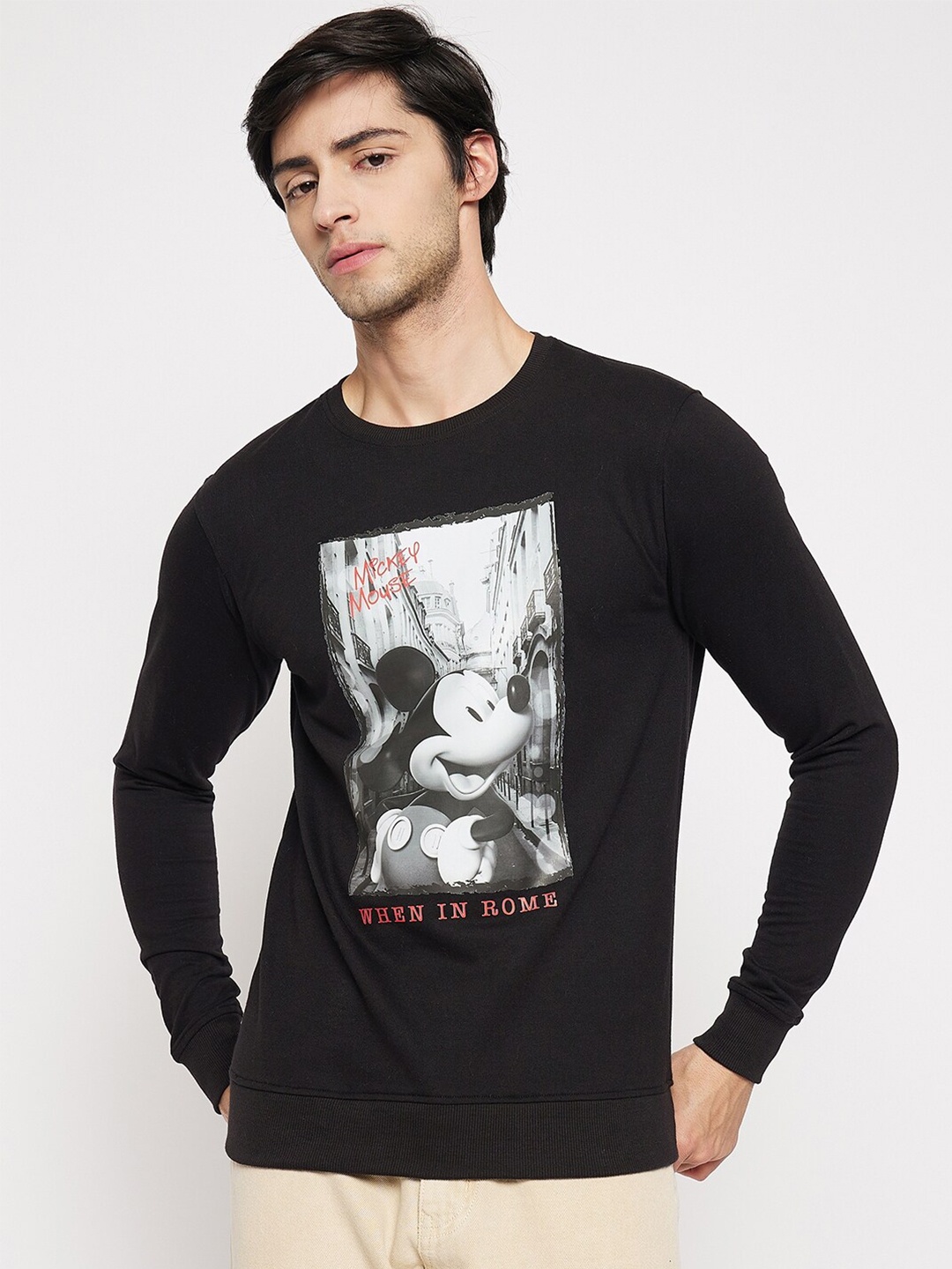 

Kook N Keech Disney Mickey Mouse Printed Long Sleeves Pullover, Black