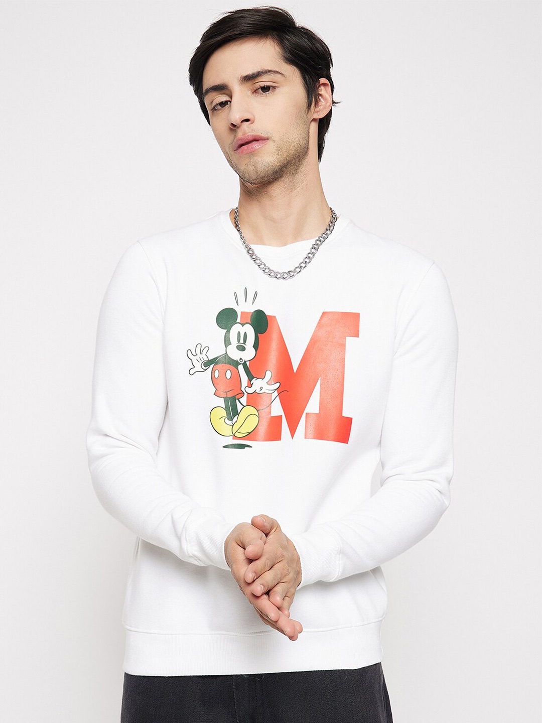 

Kook N Keech Disney Mickey Mouse Printed Knitted Sweatshirt, White
