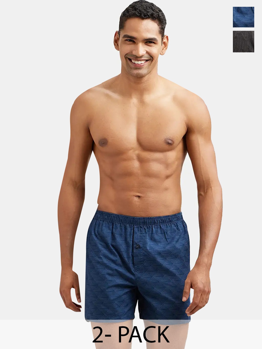 

Jockey Pack Of 2 Super Combed Mercerized Cotton Checkered Inner Boxers-8222, Black