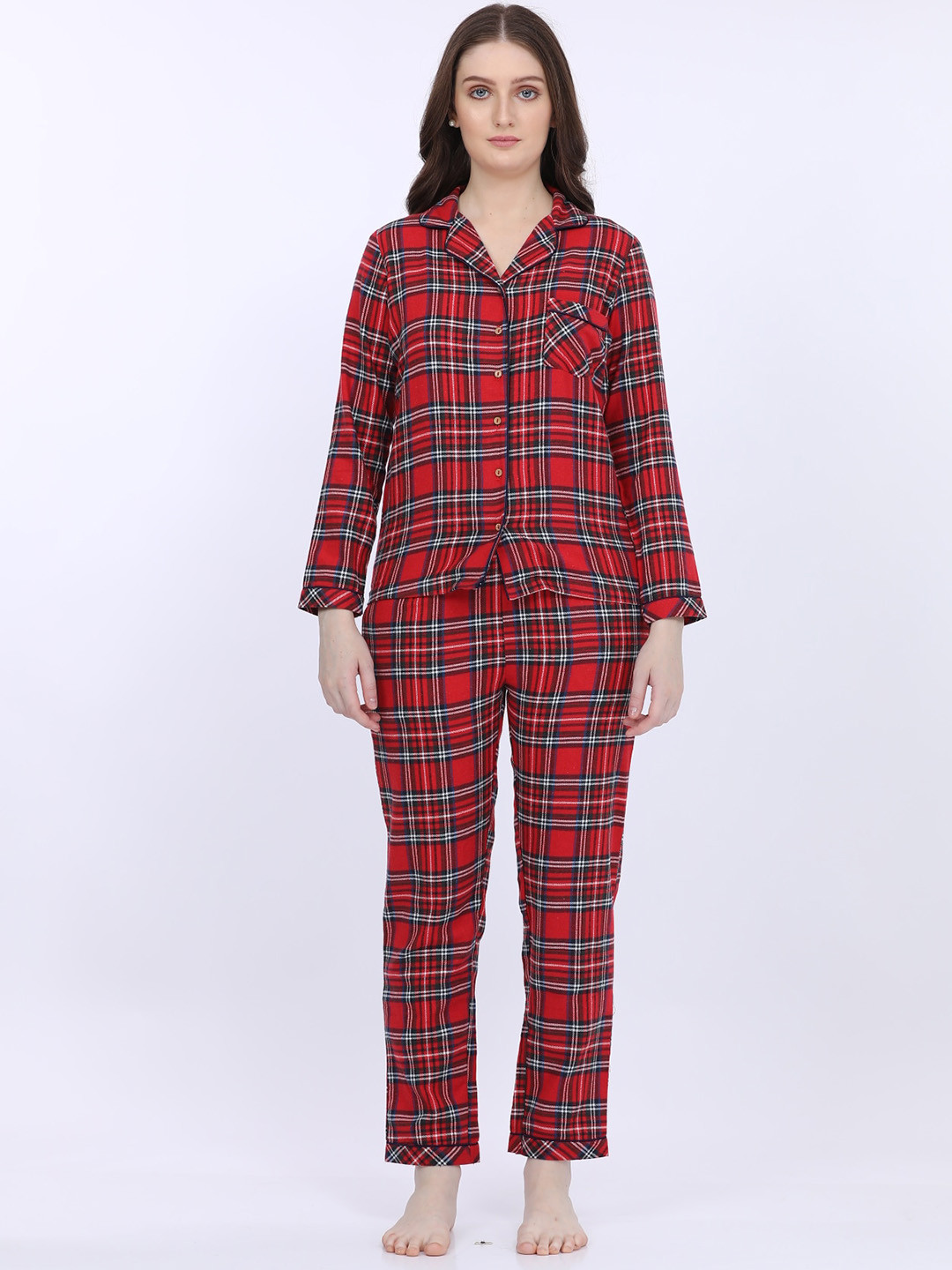 

MAYSIXTY Women Red Printed Night suit
