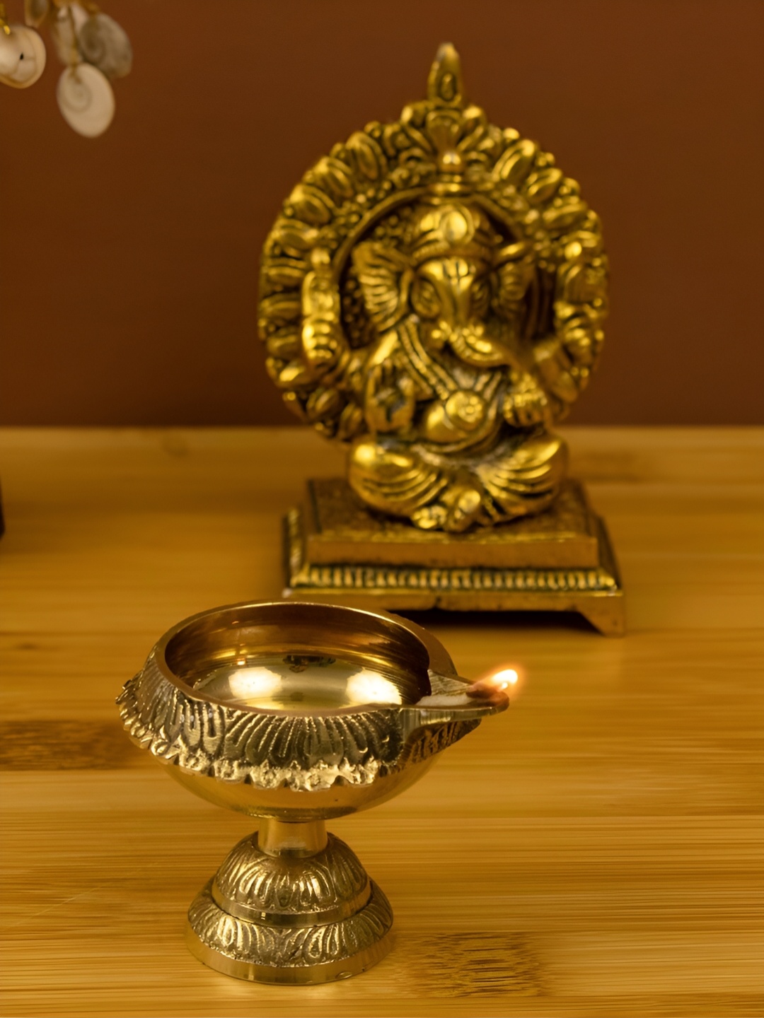 

Spillbox Gold Toned Brass Kuber Diya