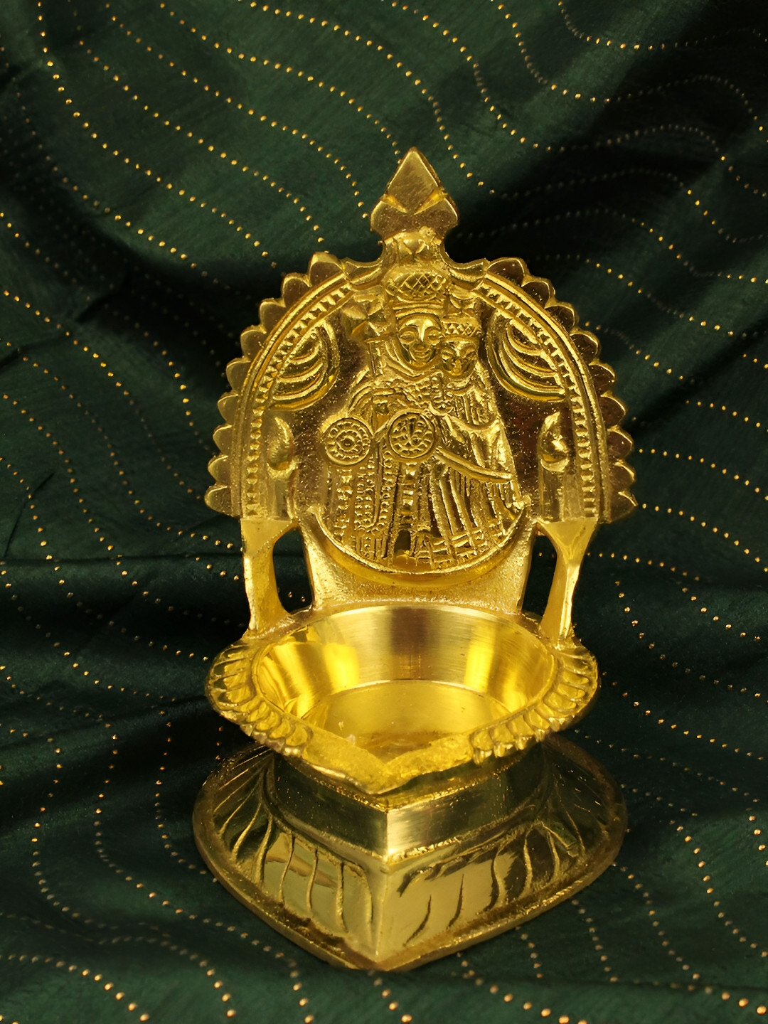 

Spillbox Gold-Toned Brass Mother Mary Diya Pooja Essential