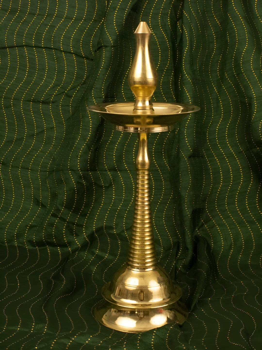 

Spillbox Gold-Toned Brass Kerala Vilaku Diya Pooja Essential