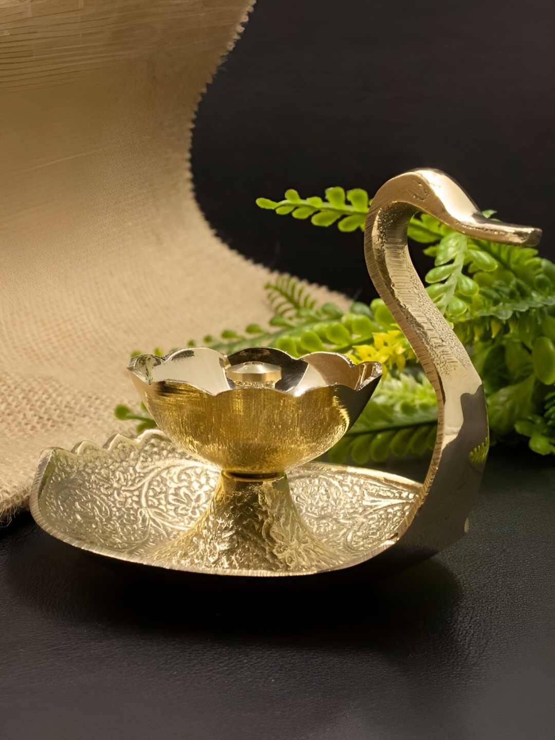 

Spillbox Gold-Toned Brass Duck Nanda Deep Pooja Essential