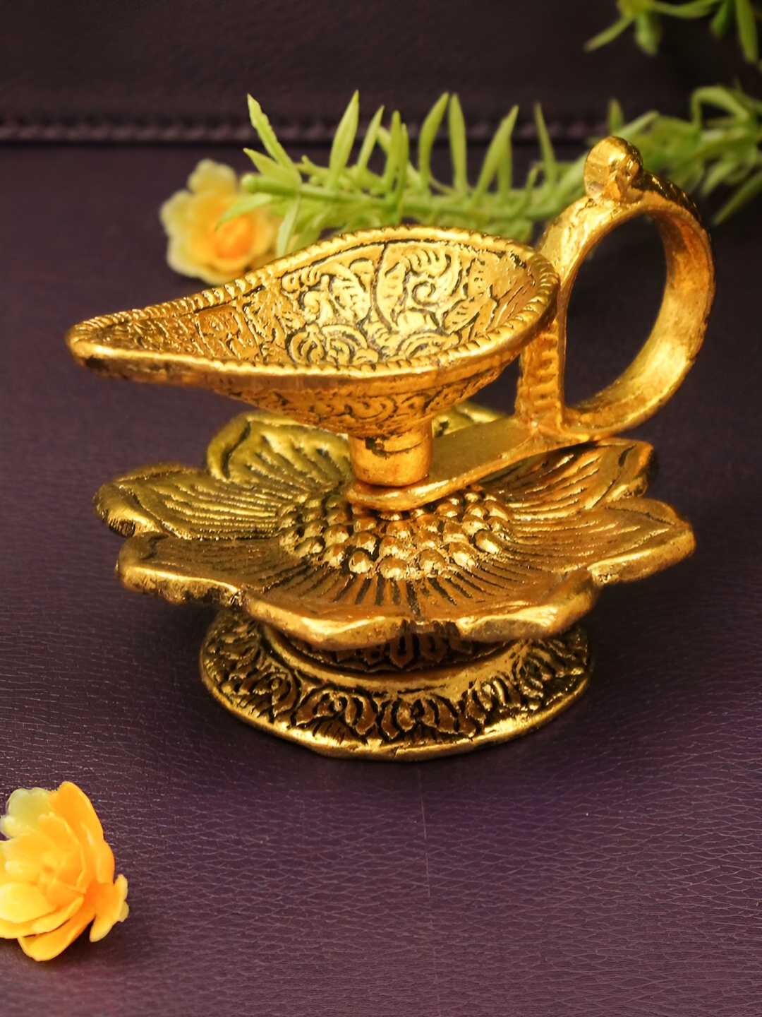 

Spillbox Gold-Toned Brass Aishwarya Diya Pooja Essential