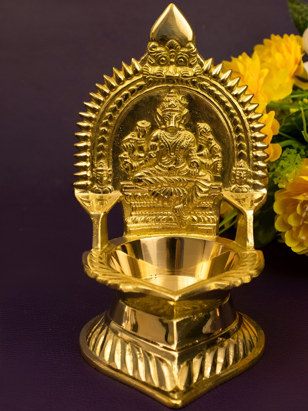 

Spillbox Gold-Toned Brass Varagi Amman Diya Pooja Essential