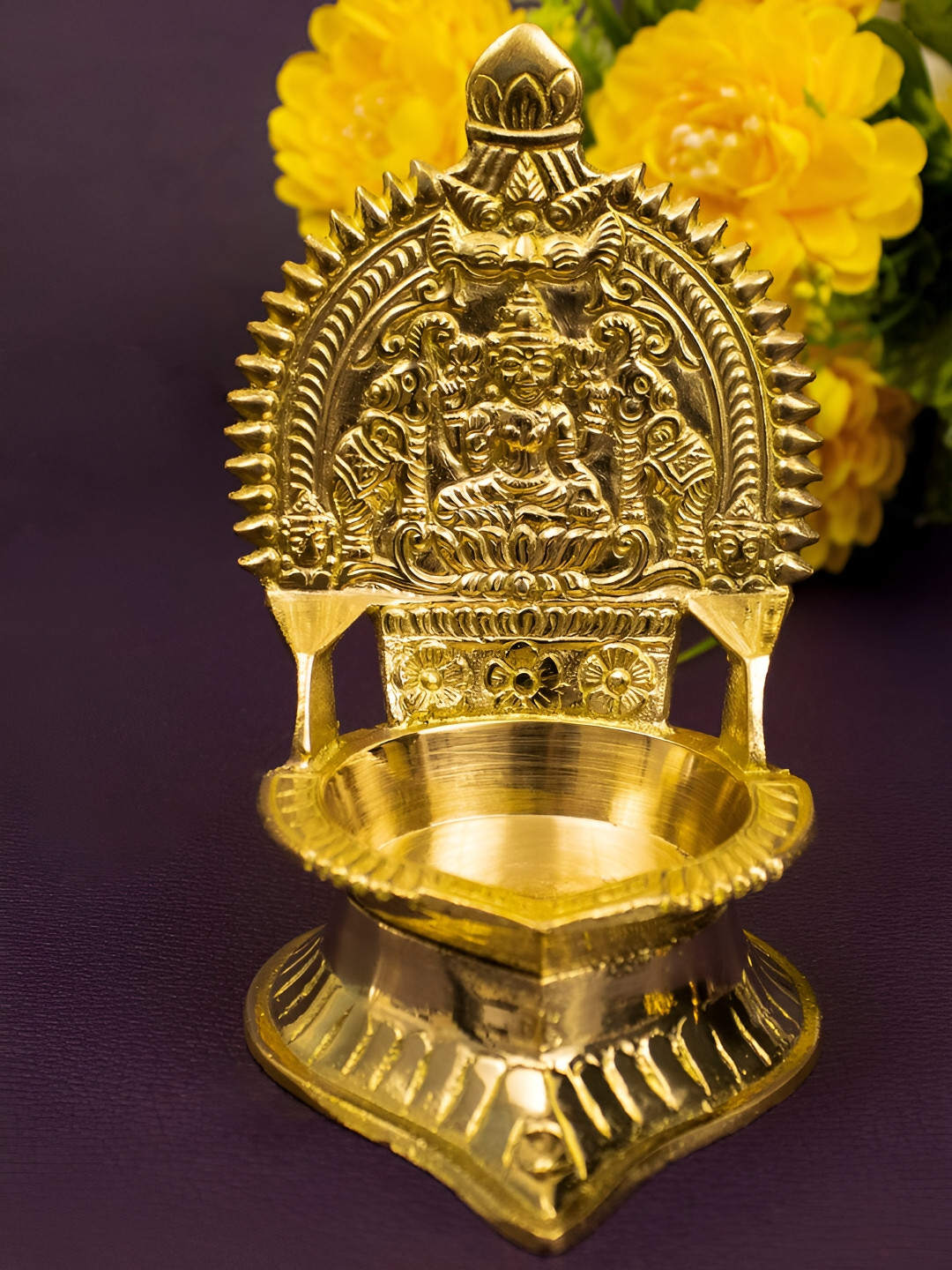 

Spillbox Gold-Toned Brass Kamachi Diya Pooja Essential
