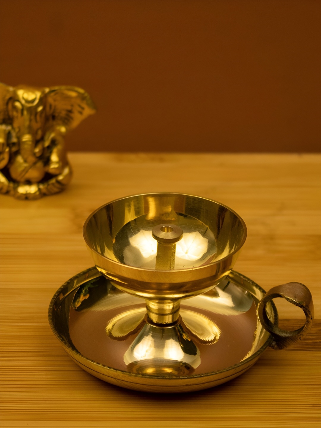 

Spillbox Gold-Toned Brass Nandha Sampat Diya Pooja Essential
