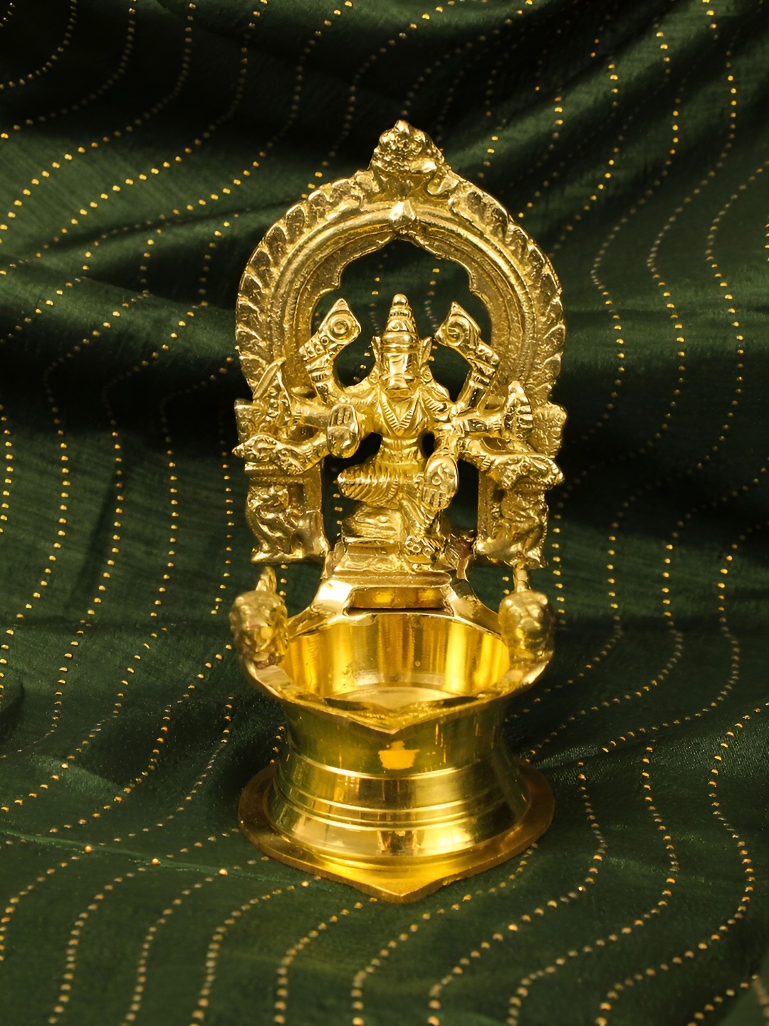 

Spillbox Gold-Toned Brass Varagi Amman Diya Pooja Essential