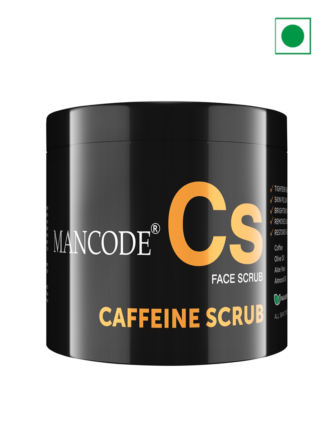 

MANCODE Men Cs Caffeine Face Scrub - 100g, Black