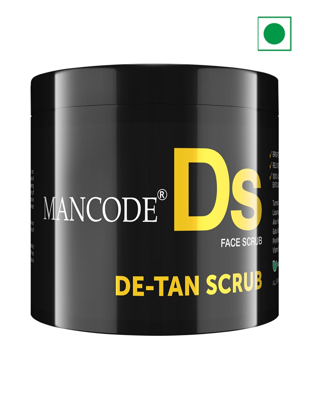 

MANCODE Ds De-Tan Face Scrub with Turmeric & Liquorice - 100 g, Black