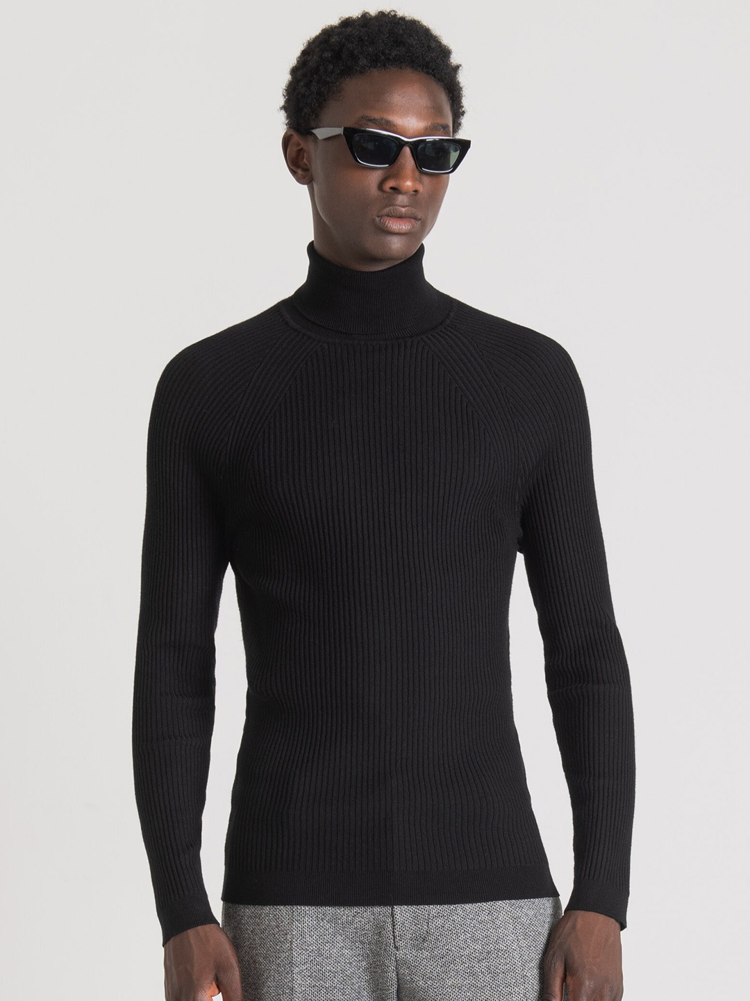 

Antony Morato Ribbed Turtle Neck Pullover Sweater, Black