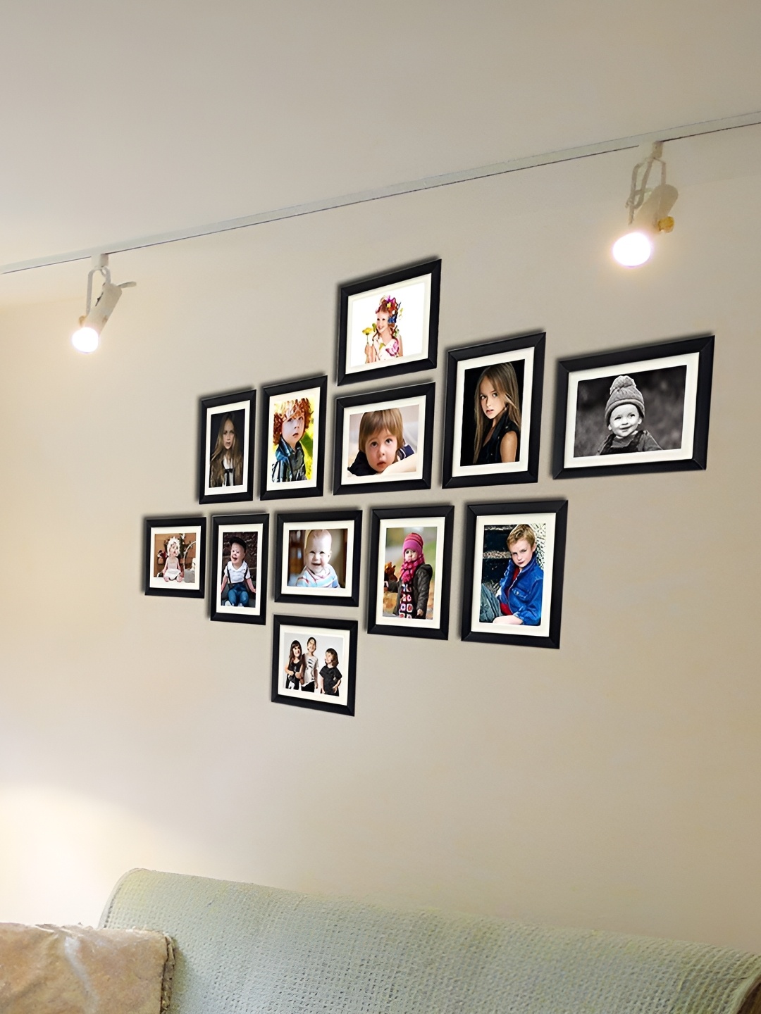 

Ag Crafts Black 12 Pieces Wood Wall Photo Frames