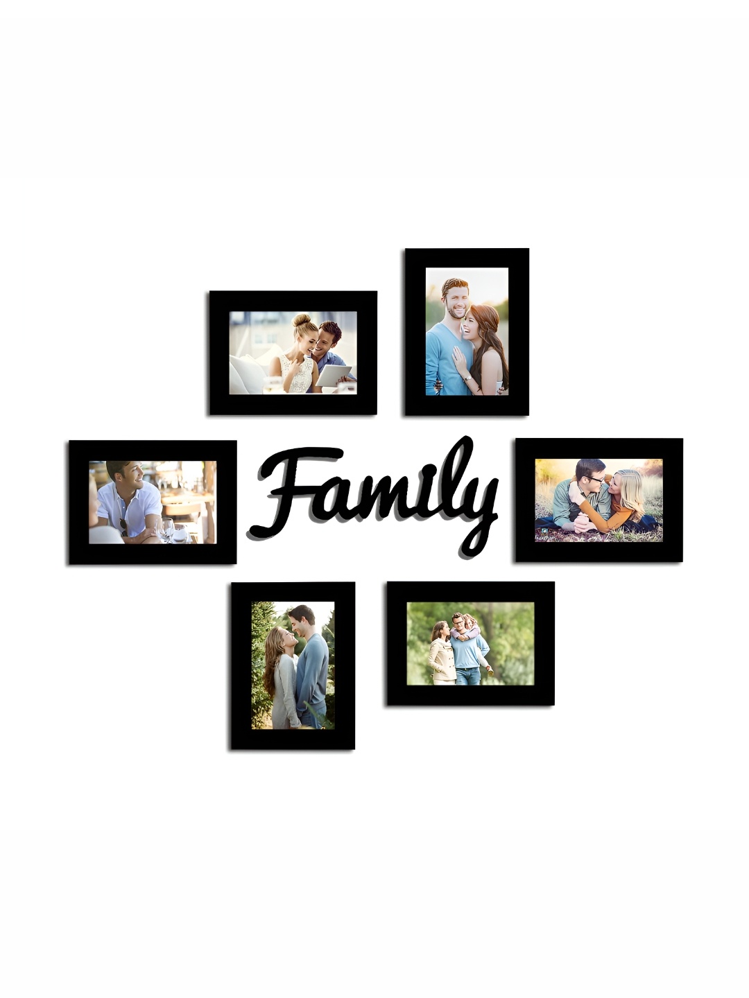 

Ag Crafts Black 7 Pieces Wood Core Photo Frames