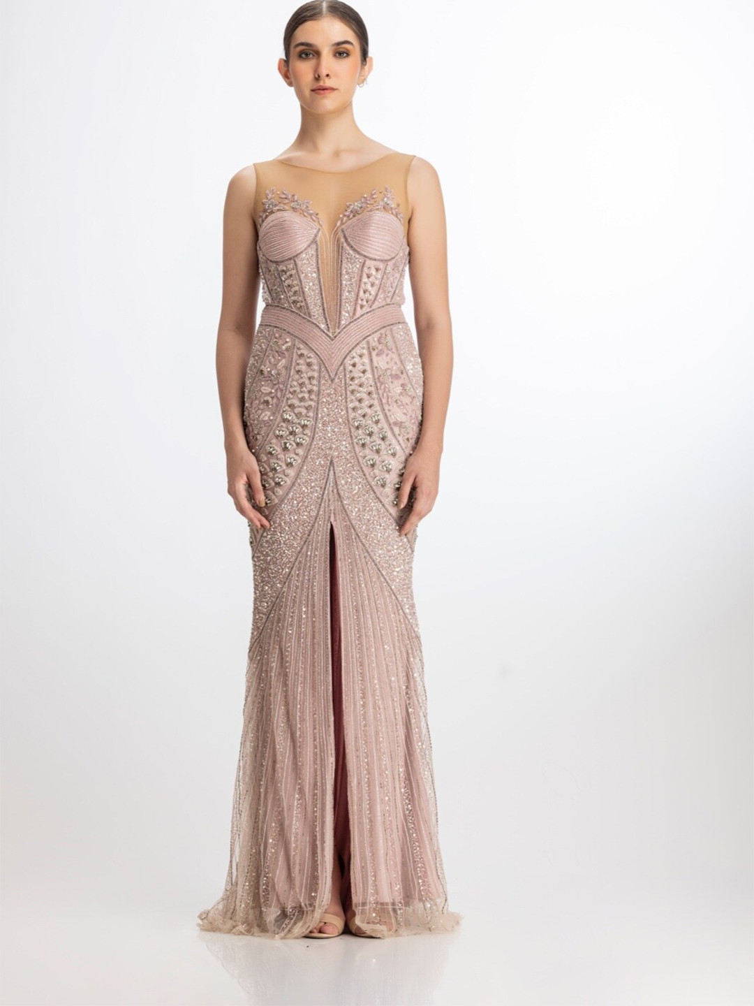 

BHAWNA RAO Embellished Net Maxi Dress, Pink