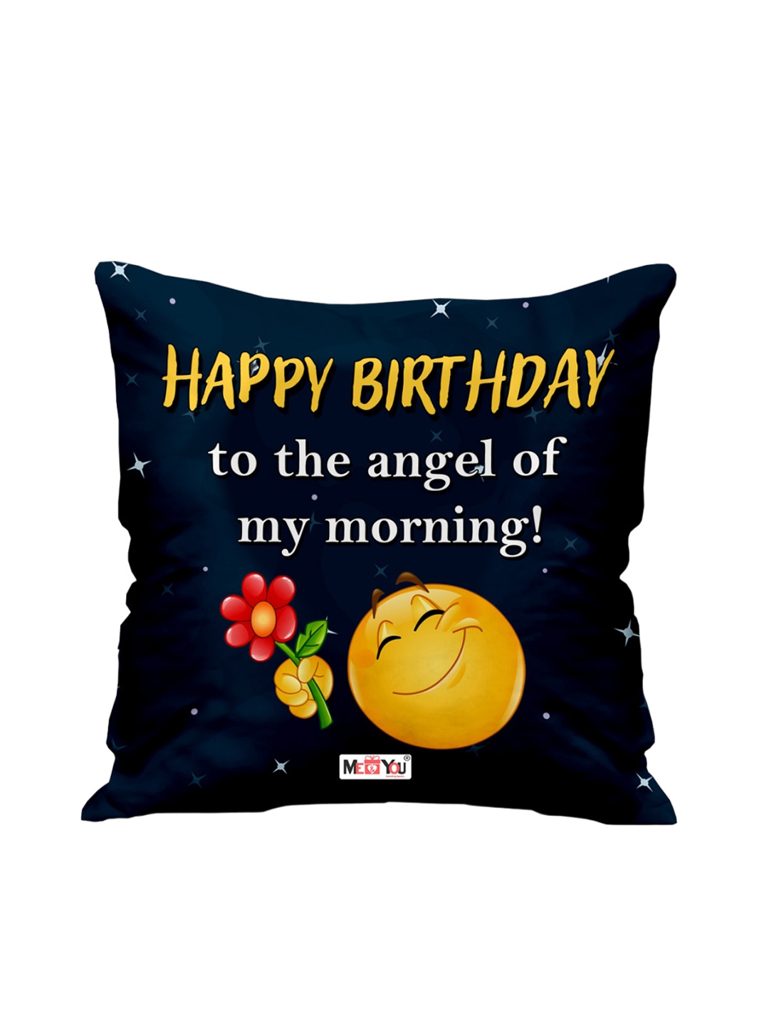 

ME & YOU Blue & Yellow Birthday Printed Square Pre-Filled Cushion