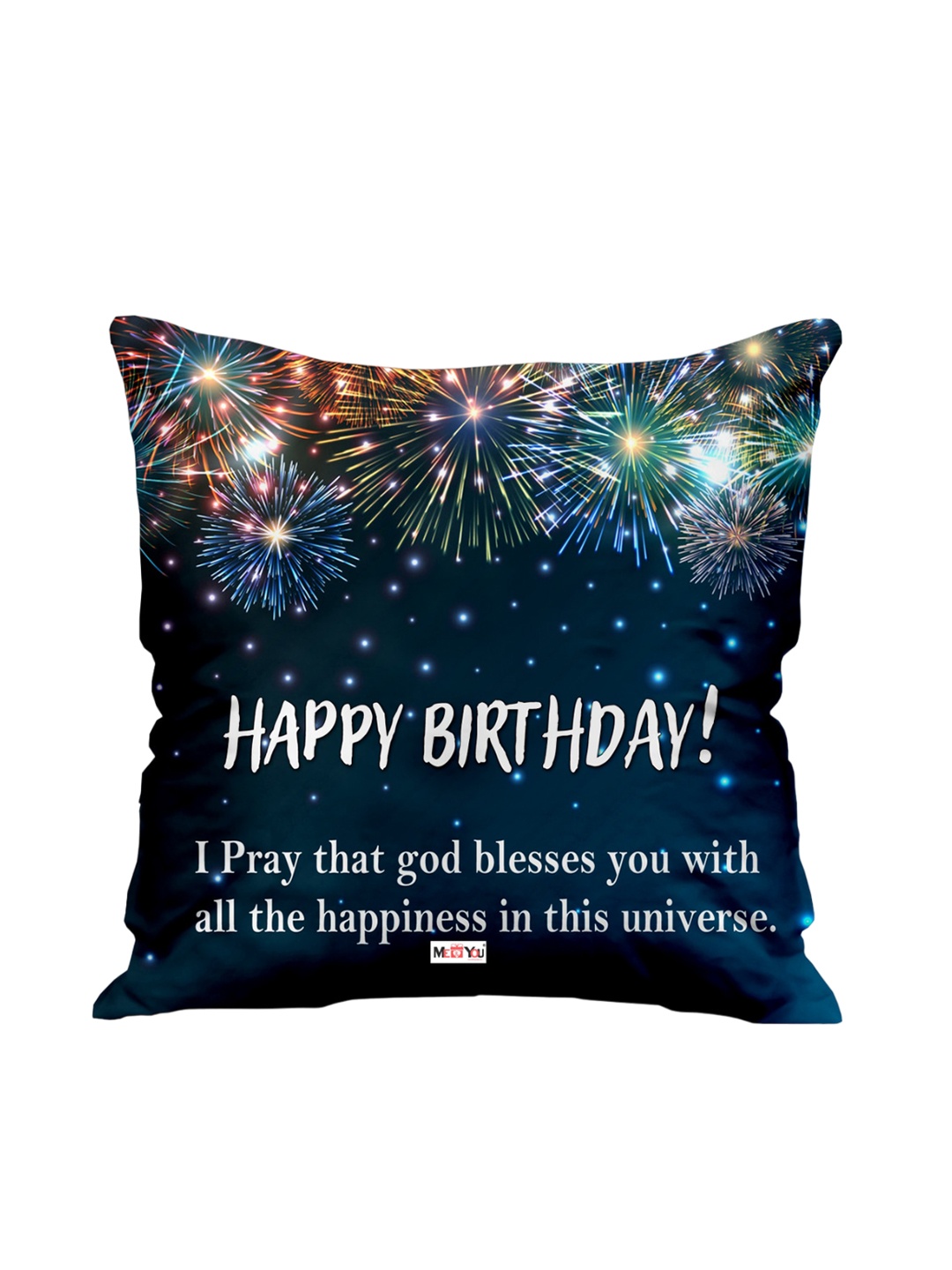 

ME & YOU Blue & White Birthday Printed Square Pre-Filled Cushion