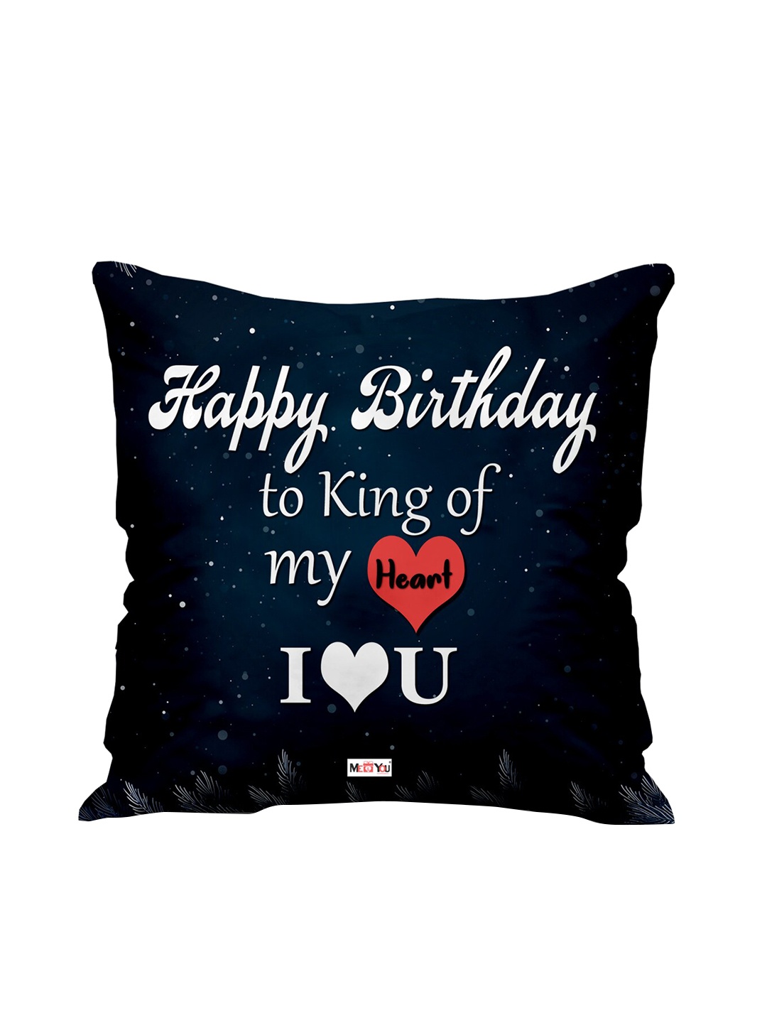 

ME & YOU Navy Blue & White Printed Fibre Pre Filled Cushion