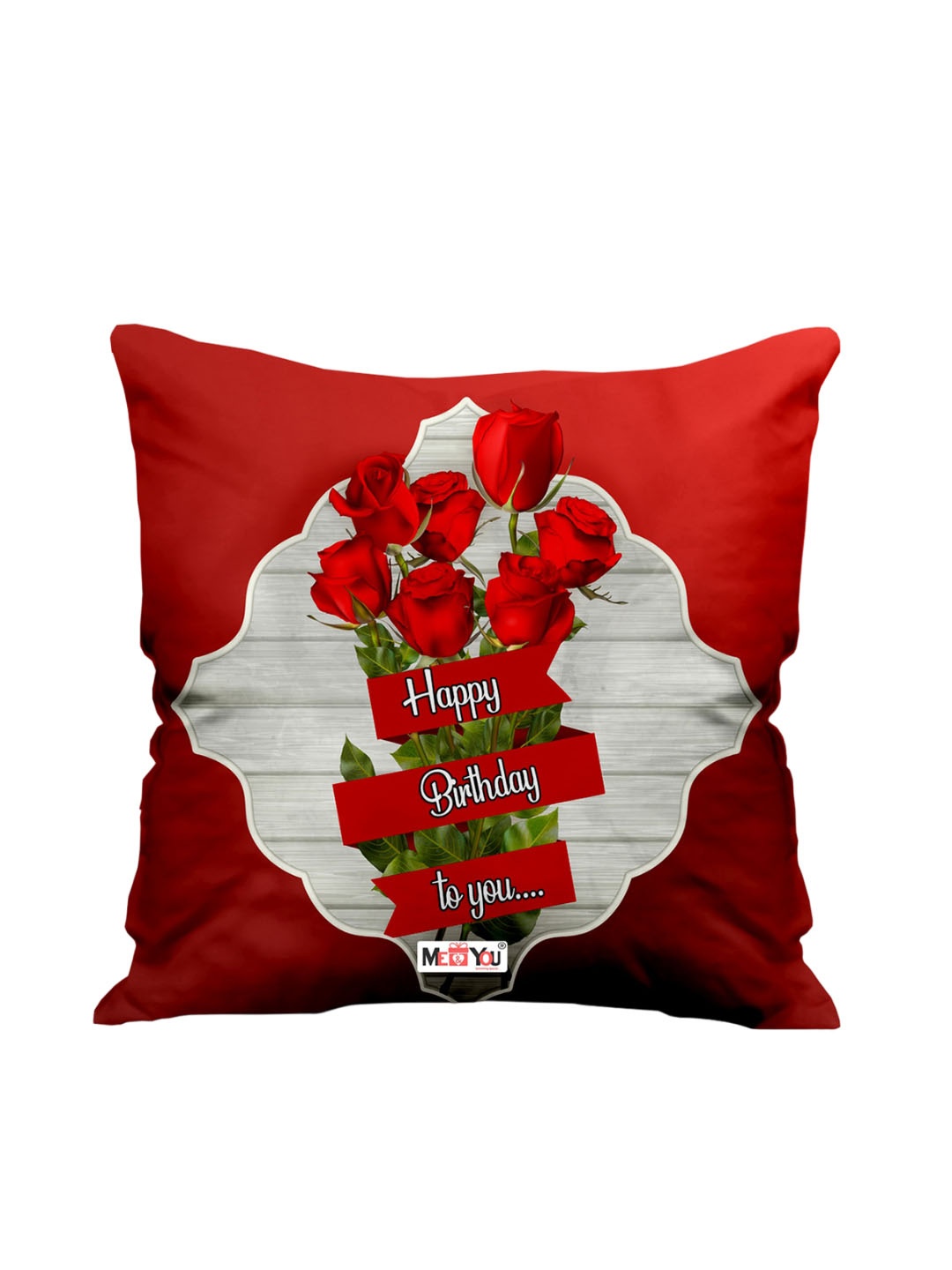 

ME & YOU Red & White Printed Ultra Soft Filled Cushion