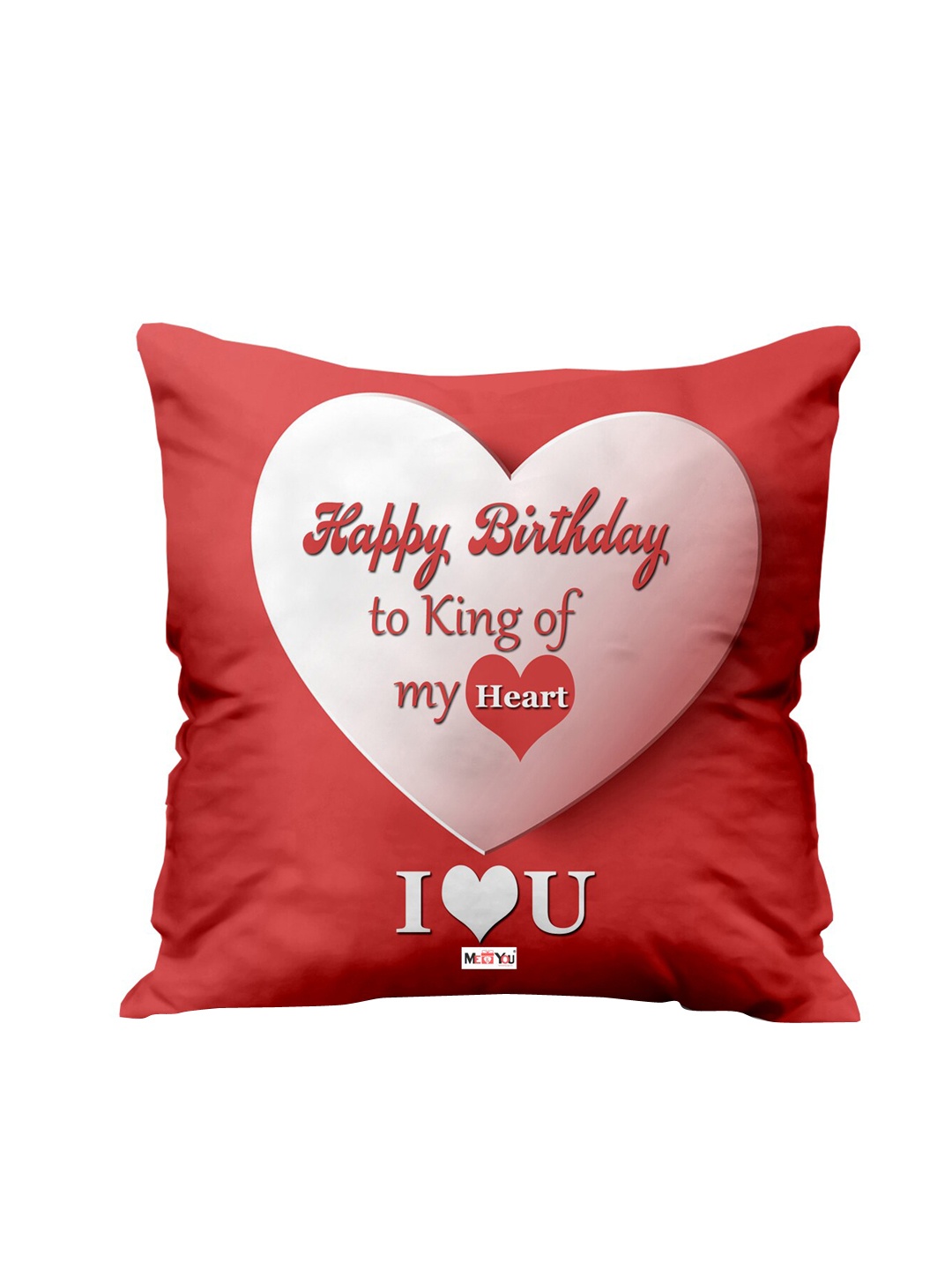 

ME & YOU Red & White Printed Microfibre Filled Cushion