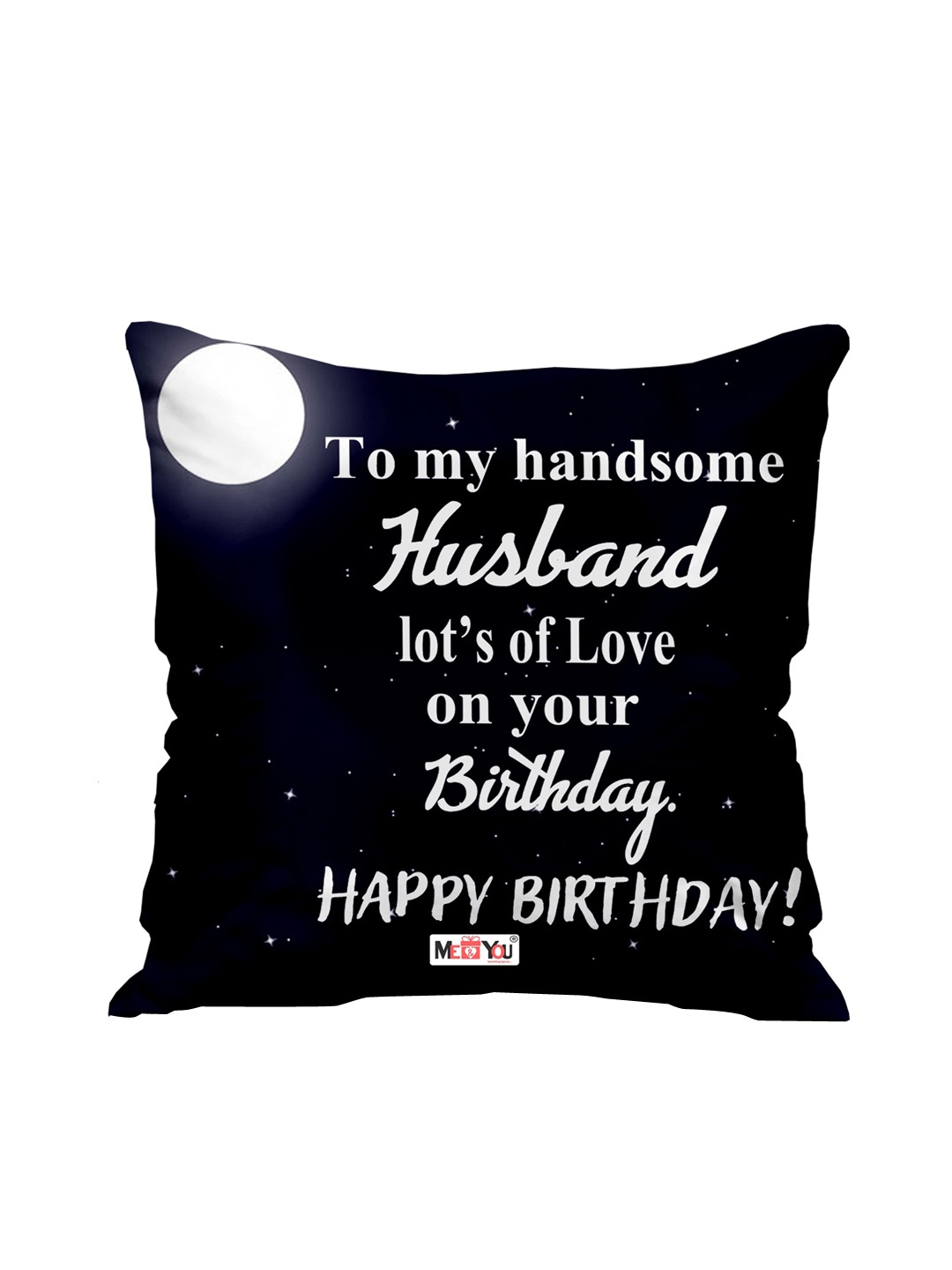 

ME & YOU Blue & White Printed Microfibre Filled Cushion