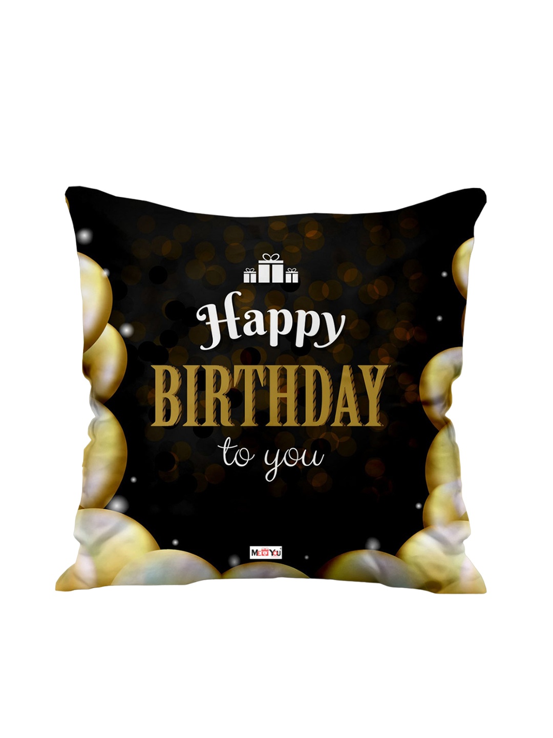 

ME & YOU Black & Yellow Printed Microfibre Pre Filled Cushion