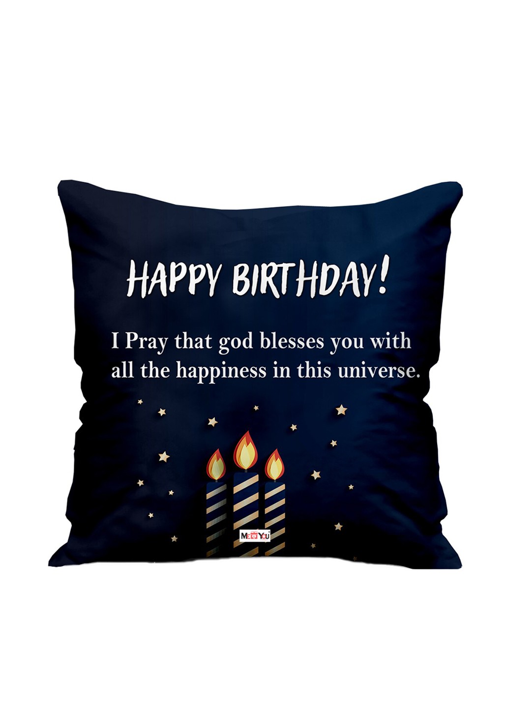 

ME & YOU Blue & White Birthday Printed Square Pre-Filled Cushion