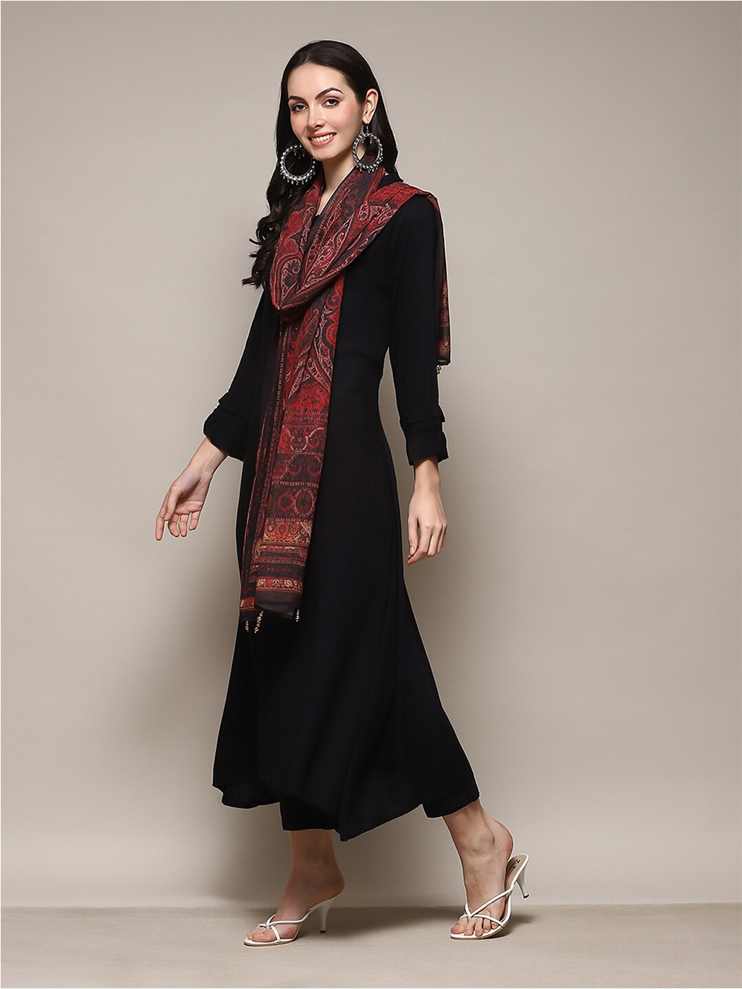 

Biba Ethnic Motifs Printed Dupatta, Red